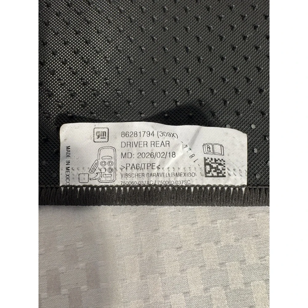 GM OEM Carpet Floor Mats Set of 4 Black Charcoal #86281794 Front & Rear